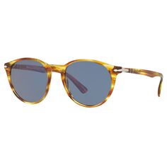 Persol PO3152S Овальные солнцезащитные очки, Светлый Гавана/Синий