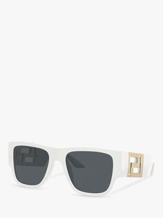 Versace VE4403 Мужские солнцезащитные очки прямоугольной формы, белые