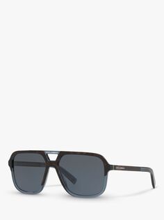 Dolce &amp; Gabbana DG4354 Мужские квадратные солнцезащитные очки, коричневые/синие