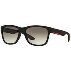 Prada Linea Rossa PS03QS Солнцезащитные очки в прямоугольной оправе, черные