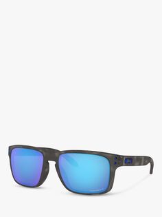 Мужские поляризационные квадратные солнцезащитные очки Oakley OO9102 Holbrook Prizm, черные/черепаховые