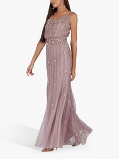 Платье макси из кружева и бисера Keeva, украшенное бисером, лиловый Lace & Beads