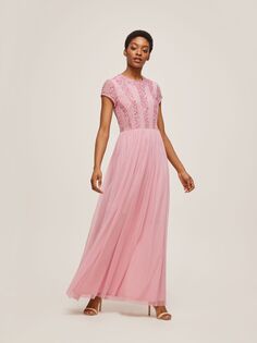 Платье макси с лифом и декором Maha, лиловый Lace & Beads