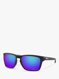 Мужские поляризационные прямоугольные солнцезащитные очки Oakley OO9448 Sylas Prizm, черные/сапфировые