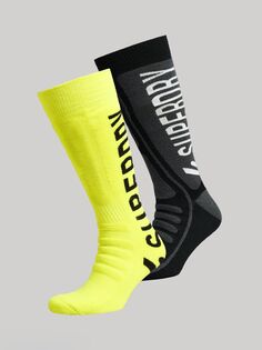 Зимние носки из смесовой шерсти с логотипом Superdry, цвет: черный/сера, весна