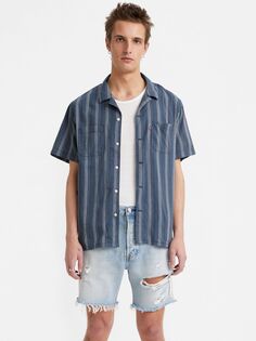 Рубашка Levi&apos;s Classic Stripe Camp Collar, синяя Levis