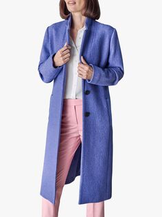 Пальто миди из смесовой шерсти Pure Collection, Bluebell