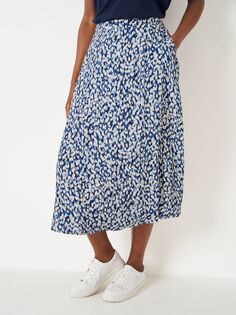 Crew Clothing Янтарная юбка с цветочным принтом, Синий/Мульти