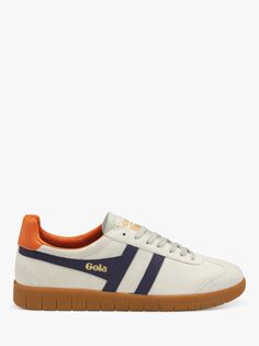 Замшевые кроссовки на шнуровке Gola Classics Hurricane, Off White/Nvy/Org/G