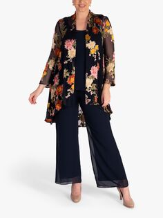 chesca Шелковая распашная куртка с хризантемой Devoree, разноцветная