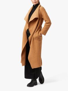 Пальто с поясом и воротником-стойкой James Lakeland, светло-коричневый