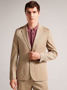 Однобортный пиджак Ted Baker Heddon, нейтральный цвет