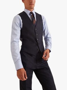 Жилет в клетку Tailored Fit Moss, темно-синий