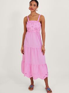 Платье миди с вырезом Monsoon Cirilla, розовый