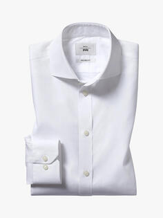 Рубашка строгого кроя без глажки Moss 1851 с одинарными манжетами, белая