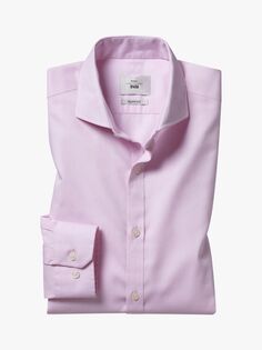 Оксфордская рубашка узкого кроя Moss 1851 Pinpoint без глажки, розовая