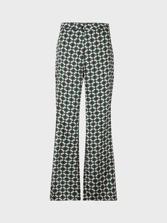 Gerard Darel Erica Расклешенные брюки с геометрическим рисунком, зеленые