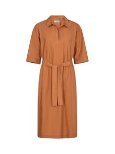 MOS MOSH Meli Хлопковое платье с короткими рукавами, коричневый