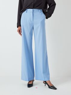 Шерстяные широкие брюки Weekend MaxMara Visivo, синие