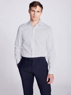 Белая эластичная рубашка Moss Regular Fit с двойными манжетами, белая