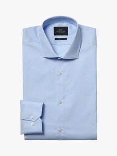 Рубашка приталенного эластичного кроя Moss London, небесно-голубая