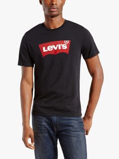 Футболка с графическим логотипом Levi&apos;s Batwing, черная Levis