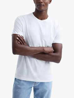Хлопковая футболка с круглым вырезом Reiss Melrose, оптический белый цвет