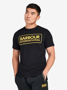 Футболка Barbour International Essential с большим логотипом, черный/желтый