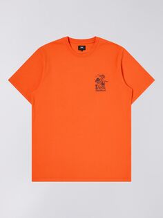 Хлопковая футболка Edwin Agaric Village, Tangerine Tango