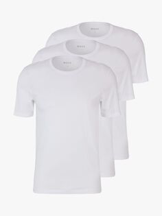 Хлопковая футболка HUGO BOSS с вышитым логотипом, 3 шт., белая