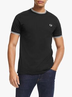 Футболка Fred Perry с двойным носком, черная