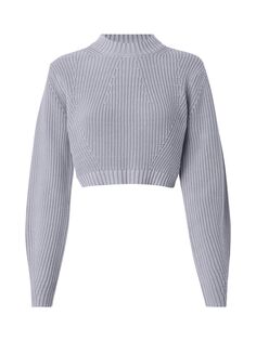 Укороченный джемпер простой вязки Calvin Klein, лавандовый цвет