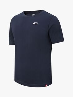 Мужская футболка с маленьким логотипом New Balance, темно-синяя