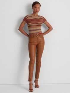 Lauren Ralph Lauren Eyelah Stripe Джемпер из хлопково-льняной смеси, разноцветный