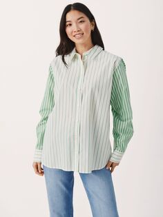 Рубашка с длинным рукавом Part Two Sabrin, зеленый/белый