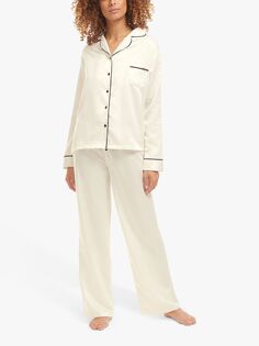Атласный пижамный комплект с брюками Bluebella Claudia, белый