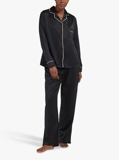 Атласный пижамный комплект с брюками Bluebella Claudia, черный