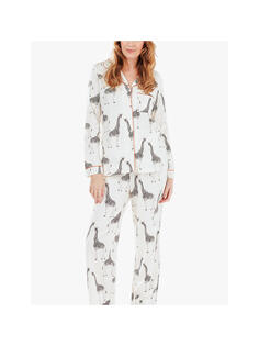 Пижама Chelsea Peers из органического хлопка с жирафом, кремовая