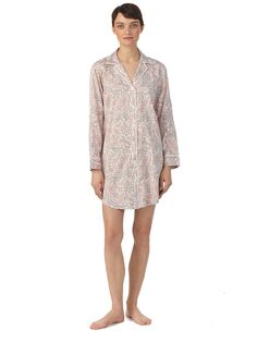 Сатиновая ночная рубашка Lauren Ralph Lauren с узором пейсли, разноцветная