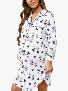Ночная рубашка с Микки Маусом для беременных Brand Threads, белая