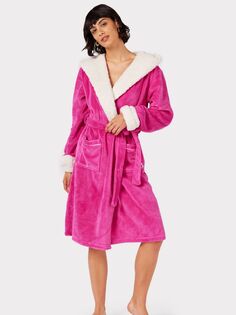 Флисовое платье с капюшоном Chelsea Peers, ярко-розовое
