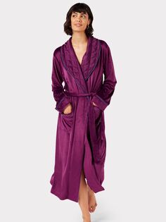 Длинный велюровый халат Chelsea Peers, фиолетовый