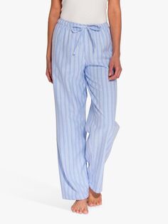 Пижамные брюки из хлопка с начесом в полоску British Boxers Westwood, синие