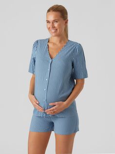 Пижамный комплект для беременных с короткой рубашкой Mamalicious Jasmin Mama.Licious