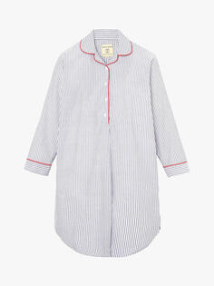 Ночная рубашка с длинным рукавом в полоску British Boxers Sussex Stripe, светло-серая