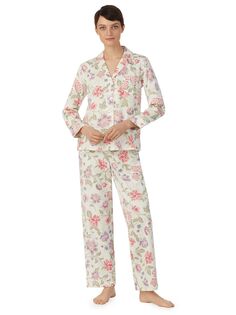 Пижамный комплект Lauren Ralph Lauren с рубашкой и цветочным принтом, разноцветный