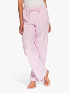 Пижамные брюки из хлопка с начесом в полоску British Boxers Westwood, розовые