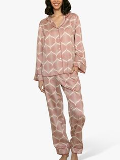 Пижама с геометрическим принтом Fable &amp; Eve Islington, ярко-оранжевый
