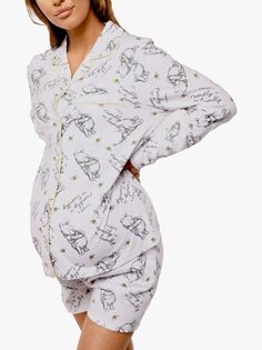 Брендовые нитки для беременных Пижама с Винни-Пухом, белые Brand Threads