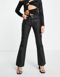 Черные расклешенные джинсы с низкой посадкой с покрытием ASOS DESIGN